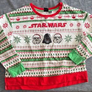 Star Wars Red and Green Holiday Sweatshirt